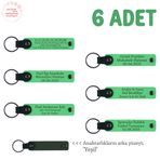 MiaWiki İsim Yazılabilir Anlamlı Anahtarlık 6'lı Set, Tek Ebat, MH-KAN8557X6, Fıstık Yeşil & Yeşil, üniseks-bebek