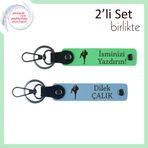 MiaWiki İsim Yazılabilir Deri Anahtarlık Seti, Tek Ebat, MH-KAN-38940x2, fıstık yeşil-gök mavi, üniseks-yetişkin