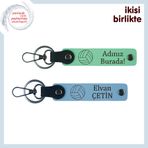 MiaWiki İsim Yazılabilir Deri Anahtarlık Takımı x2'li, Tek Ebat, MH-KAN-35991x2, açık yeşil-gök mavi, üniseks-yetişkin