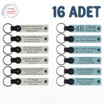 MiaWiki İsim Yazılabilir Deri Hatıra Anahtarlık, Standart, MH-KAN9040X16, Beyaz & Gök Mavi, üniseks-yetişkin