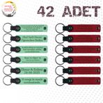 MiaWiki İsim Yazılabilir Deri Hediyelik Anahtarlık, Standart, MH-KAN9030X42, Açık Yeşil & Kırmızı, üniseks-yetişkin
