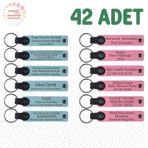 MiaWiki İsim Yazılabilir Deri Hediyelik Anahtarlık, Standart, MH-KAN9069X42, Gök Mavi & Pembe, üniseks-yetişkin