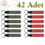 MiaWiki İsim Yazılabilir Deri Hediyelik Anahtarlık, Standart, MH-KAN9087X42, Kül Gri & Nar Çiçeği, üniseks-yetişkin