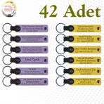 MiaWiki İsim Yazılabilir Deri Hediyelik Anahtarlık, Standart, MH-KAN9115X42, Mor Menekşe & Sarı, üniseks-yetişkin