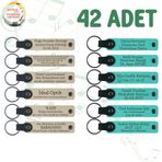 MiaWiki İsim Yazılabilir Deri Hediyelik Anahtarlık, Standart, MH-KAN9137X42, Sütlü Kahve & Turkuaz, üniseks-yetişkin