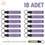 MiaWiki İsim Yazılan 18'li Hatıra Anahtarlık, Standart, MH-KAN8574X18, Mor Menekşe & Sütlü Kahve, üniseks-yetişkin