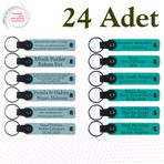 MiaWiki İsim Yazılan Deri Anahtarlık 24'lü Set, Standart, MH-KAN9064X24, Gök Mavi & Koyu Turkuaz, üniseks-yetişkin