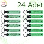 MiaWiki İsim Yazılan Deri Anahtarlık 24'lü Set, Tek Ebat, MH-KAN9026X24, Açık Yeşil & Fıstık Yeşili, üniseks-yetişkin