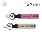 MiaWiki İsim Yazılı 2'li Anahtarlık Hediye Seti, Standart, MH-KAN-1132x2, Pembe-Sütlü Kahve, üniseks-yetişkin