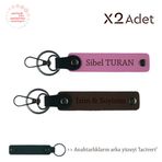 MiaWiki İsim Yazılı 2'li Anahtarlık Hediye Seti, Standart, MH-KAN-1398x2, Koyu Kahve-Pembe-Lacivert, üniseks-yetişkin