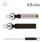 MiaWiki İsim Yazılı 2'li Anahtarlık Hediye Seti, Standart, MH-KAN-1868x2, Pudra-Koyu Kahve-Siyah, üniseks-yetişkin