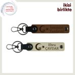 MiaWiki İsim Yazılı 2'li Anahtarlık Hediye Seti, Standart, MH-KAN-34586x2, açık kahve-sütlü kahve, üniseks-yetişkin