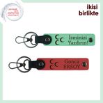 MiaWiki İsim Yazılı 2'li Anahtarlık Takımı Üç Hilal, Standart, MH-KAN-33851x2, açık yeşil-nar çiçeği, üniseks-yetişkin