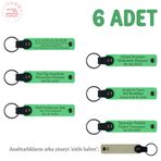 MiaWiki İsim Yazılı 6'lı Set Anahtarlık Ebru Sanatı, Standart, MH-KAN8556X6, Fıstık Yeşil & Sütlü Kahve, üniseks-yetişkin