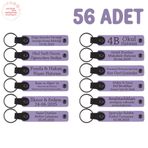 MiaWiki İsim Yazılı Deri Anahtarlık Mor Menekşe 56'lı Set, Standart, MH-KAN8570X56, Mor Menekşe, üniseks-yetişkin