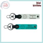 MiaWiki İsim Yazılı Deri Anahtarlık Seti Voleybol, Standart, MH-KAN-36112x2, beyaz-koyu turkuaz, üniseks-yetişkin