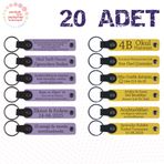 MiaWiki İsimler Yazılabilen Anahtarlık 20'li Set, Standart, MH-KAN9115X20, Mor Menekşe & Sarı, üniseks-yetişkin