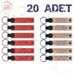 MiaWiki İsimler Yazılabilen Anahtarlık 20'li Set, Standart, MH-KAN9120X20, Nar Çiçeği & Pudra, üniseks-yetişkin