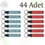 MiaWiki İsimler Yazılı Hatıra Anahtarlık 44'lü Set, Standart, MH-KAN9068X44, Gök Mavi & Nar Çiçeği, kadın