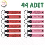 MiaWiki İsimler Yazılı Hatıra Anahtarlık 44'lü Set, Tek Ebat, MH-KAN9119X44, Nar Çiçeği & Pembe, üniseks-yetişkin