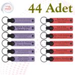 MiaWiki İsimler Yazılı Hatıra Anahtarlık Mor Lacivert, Tek Ebat, MH-KAN9112X44, Mor Menekşe & Nar Çiçeği, kadın