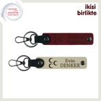 MiaWiki İsimli 2'li Deri Anahtarlık Seti Vatan Temalı, Standart, MH-KAN-33891x2, bordo-sütlü kahve, üniseks-yetişkin