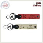 MiaWiki İsimli Anahtarlık Seti Ayyıldız Türkiye, 11.5 cm x 2.3 cm, MH-KAN-33711x2, nar çiçeği-sütlü kahve, üniseks-yetişkin