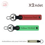 MiaWiki İsimli Soyisimli 2'li Anahtarlık Seti, Standart, MH-KAN-1738x2, Nar Çiçeği-Fıstık Yeşil-Sütlü Kahve, üniseks-yetişkin