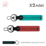 MiaWiki İsimli & Soyisimli 2'li Anahtarlık Seti, Standart, MH-KAN-1752x2, Nar Çiçeği-Koyu Turkuaz-Lacivert, üniseks-yetişkin