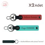 MiaWiki İsimli & Soyisimli 2'li Anahtarlık Seti, Standart, MH-KAN-1795x2, Nar Çiçeği-Turkuaz-Lacivert, üniseks-yetişkin