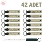 MiaWiki İsme Özel 42'li Hatıra Deri Anahtarlık, Standart, MH-KAN8522X42, Sütlü Kahve & Lacivert, üniseks-bebek