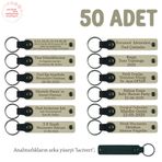 MiaWiki İsme Özel 50'li Hatıra Deri Anahtarlık, Standart, MH-KAN8522X50, Sütlü Kahve & Lacivert, üniseks-yetişkin