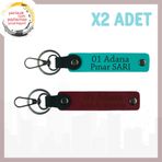 MiaWiki İsme Özel Adana Esintisi Anahtarlık Takımı, Standart, MH-KAN-01-2050x2, Koyu Turkuaz-Bordo, üniseks-yetişkin