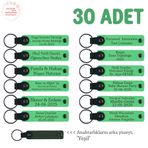 MiaWiki İsme Özel Deri Anahtarlık 30'lu Set, Standart, MH-KAN8557X30, Fıstık Yeşil & Yeşil, üniseks-yetişkin