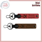 MiaWiki İsme Özel Deri Anahtarlık Ayyıldız Kurt Göktürk, 11.5 cm x 2.3 cm, MH-KAN-33372x2, nar çiçeği-açık kahve, üniseks-yetişkin