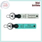 MiaWiki İsme Özel Deri Anahtarlık Set 61 Trabzon, Standart, MH-KAN-61-152x2, beyaz-turkuaz, üniseks-yetişkin