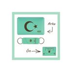 MiaWiki İsme Özel Kişisel Cüzdan Ve Anahtarlık Set Açık Yeşil Ayyıldız Desenli, Medium, MH-KCA5740, üniseks-yetişkin