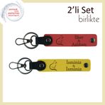 MiaWiki İsme Özel Yazılı Anahtarlık Kedili Kombine, Standart, MH-KAN-40573x2, nar çiçeği-sarı, üniseks-yetişkin