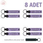 MiaWiki İsme Yazılan Deri Hediyelik Anahtarlık 8'li Set, Standart, MH-KAN8573X8, Mor Menekşe & Siyah, üniseks-bebek