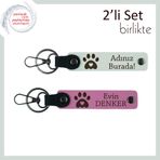 MiaWiki Kalpli Pati Desenli Anahtarlık Seti, Tek Ebat, MH-KAN-36765x2, beyaz-pembe, üniseks-yetişkin