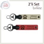 MiaWiki Kalpli Pati Figürlü İsim Yazılı Anahtarlık, Standart, MH-KAN-36998x2, sütlü kahve-nar çiçeği, üniseks-yetişkin