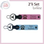 MiaWiki Kalpli Pati Temalı 2'li Deri Anahtarlık Seti, Standart, MH-KAN-36938x2, pembe-gök mavi, üniseks-yetişkin