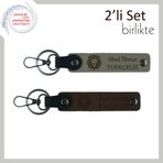 MiaWiki Kaplan Başlı Deri Anahtarlık İsme Özel, Standart, MH-KAN-38365x2, kül gri-koyu kahve, üniseks-yetişkin