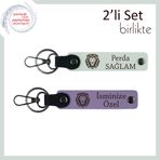 MiaWiki Kaplan Desenli 2'li Anahtarlık Beyaz-Mor, Tek Ebat, MH-KAN-38261x2, beyaz-mor menekşe, üniseks-yetişkin