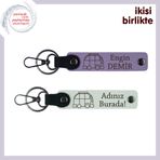 MiaWiki Karavanlı Kişisel Deri Anahtarlık Mor Menekşe, Standart, MH-KAN-35178x2, mor menekşe-beyaz, üniseks-yetişkin