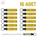 MiaWiki Kına Gecesi Hediye Deri Anahtarlık 16'lı Set, Standart, MH-KAN8592X16, Sarı & Sütlü Kahve, üniseks-yetişkin