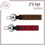 MiaWiki Kişisel 2'li Anahtarlık Hediyesi Boks Eldiveni, Standart, MH-KAN-39945x2, açık kahve-kırmızı, üniseks-yetişkin