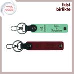 MiaWiki Kişisel 61 Trabzon Yazılı Deri Anahtarlık Takımı, Standart, MH-KAN-61-121x2, açık yeşil-bordo, üniseks-yetişkin