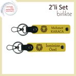 MiaWiki Kişisel Deri Anahtarlık Set Kaplan Temalı, Tek Ebat, MH-KAN-38481x2, sarı-sarı, erkek