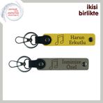 MiaWiki Kişisel Deri Anahtarlık Takımı Müzik Notası, Standart, MH-KAN-35904x2, sarı-kül gri, üniseks-yetişkin